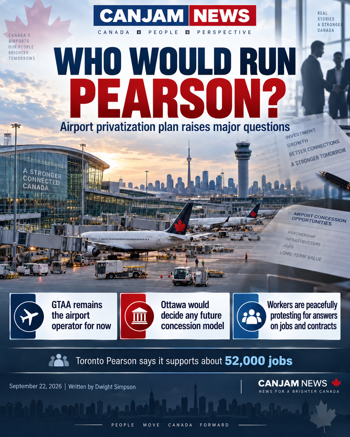 Toronto Pearson International Airport. Workers say they must have a seat at the table in any ownership discussions.