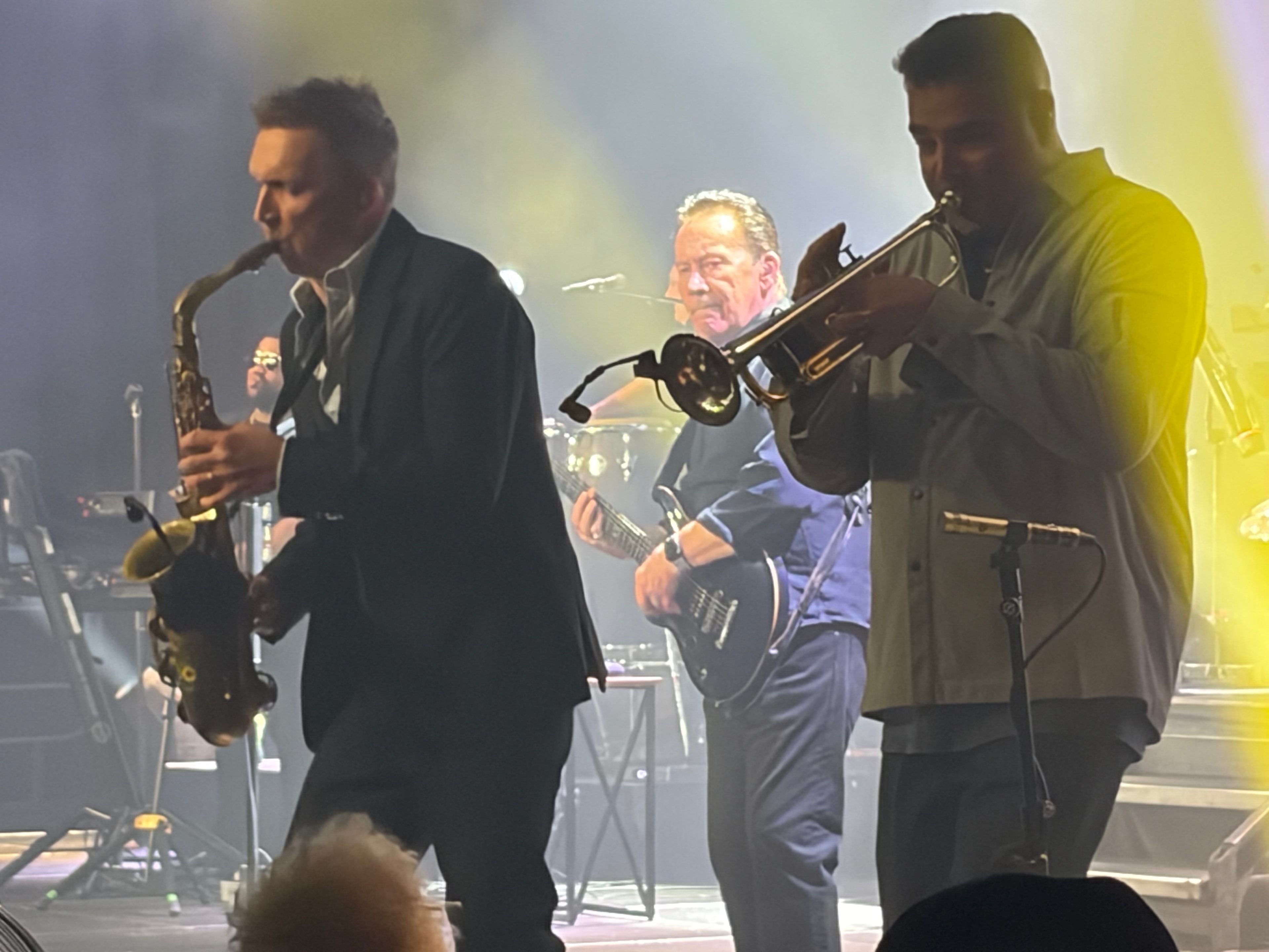 The brass section — saxophone and trumpet — were a highlight of the night. Photo: Dwight Simpson / CanJam News